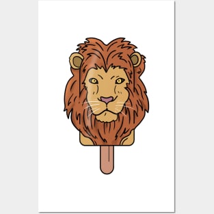 Animal Popsicle Lion Head Ice Cream Summer Gift Posters and Art